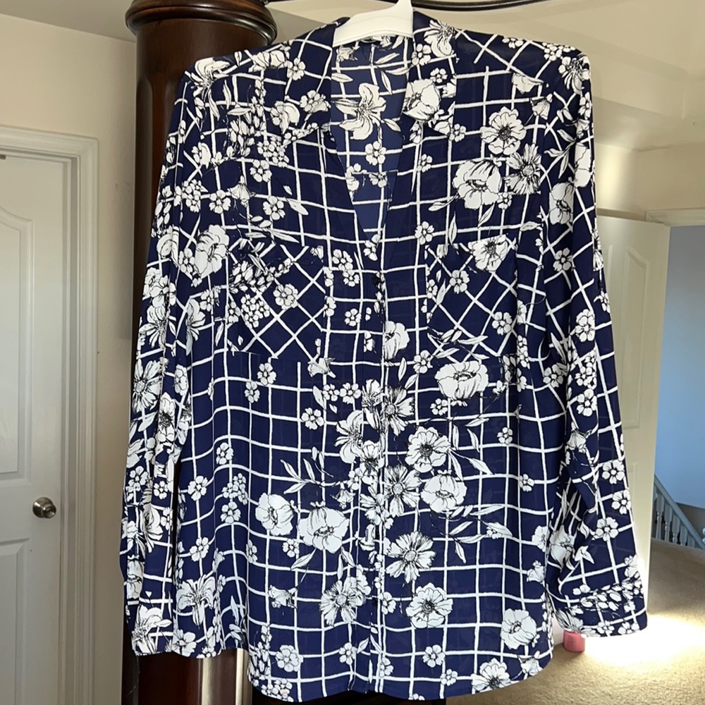 Blue & White Express Dress Shirt